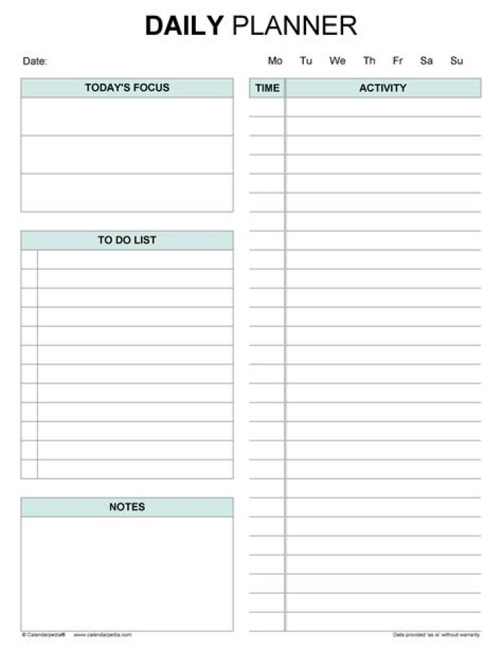 Daily Planning Sheet PDF – Organize Your Day with Ease