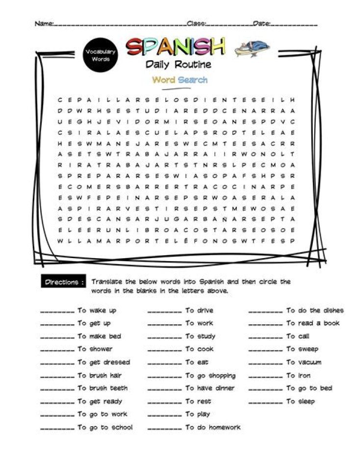 Descargable Rutina Diaria en Español – Worksheets PDF para Aprender