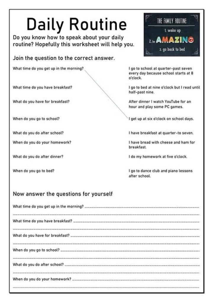 Daily Routine Questions & Answers PDF: Master Your Morning & Night Habits