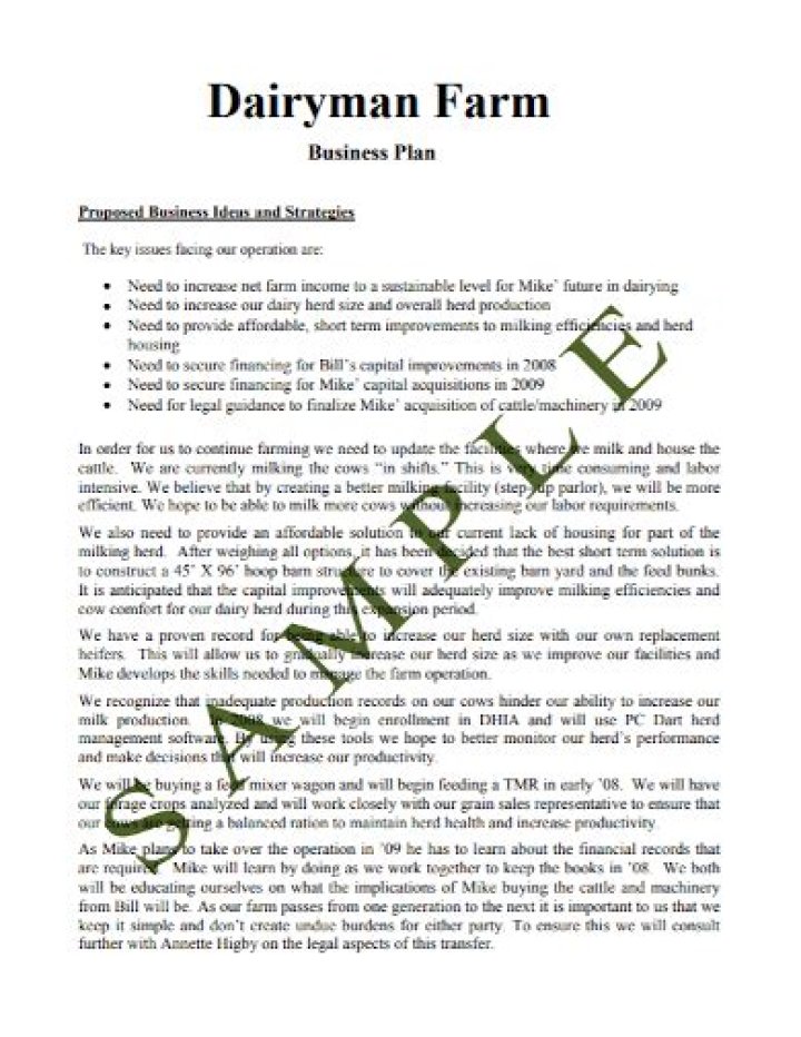 Complete Dairy Business Plan PDF for Startup Success