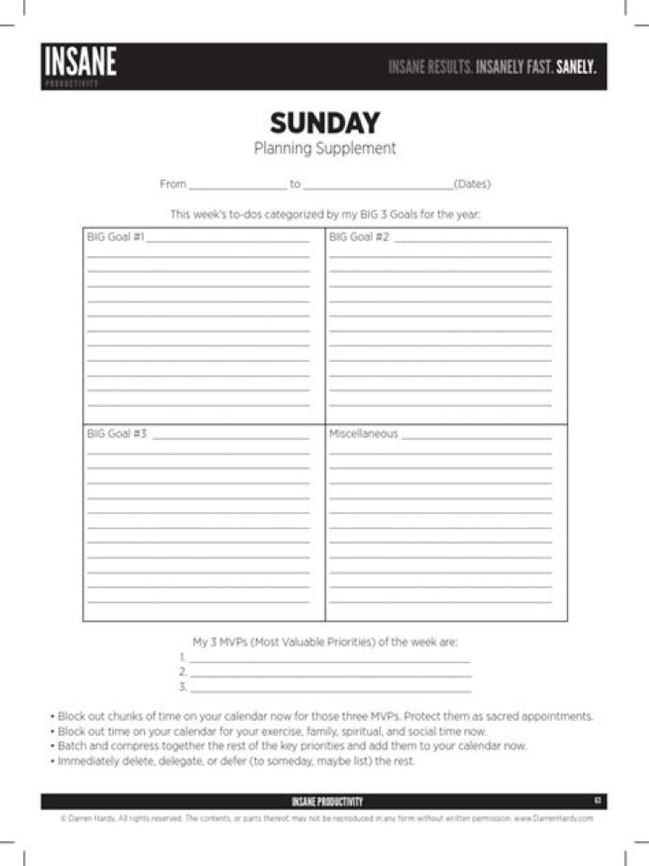 Darren Hardy's Sunday Planning System PDF – Simplify Your Weekly Routine