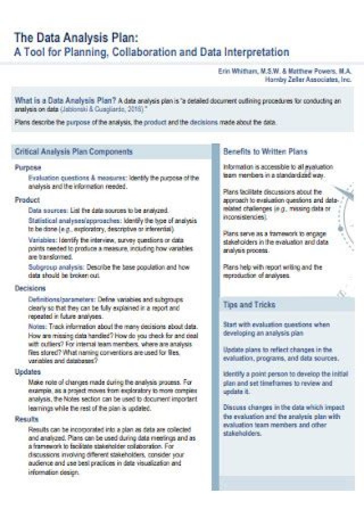 Data Analysis Plan Example PDF: Ready-to-Use Template