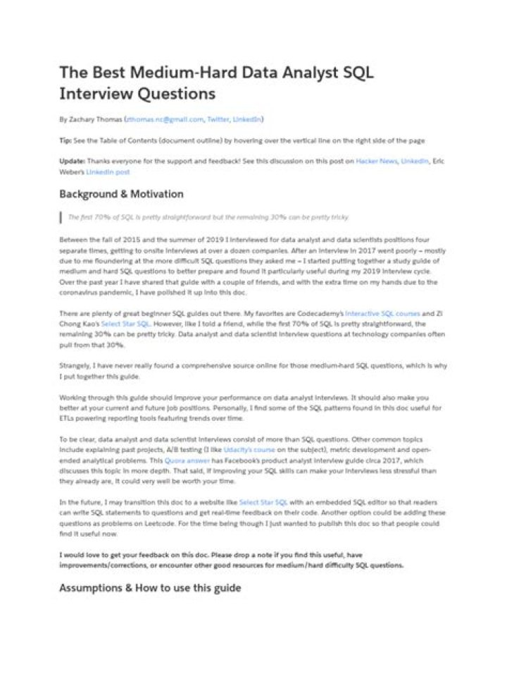 Data Analyst SQL Interview Questions PDF: Master Your Next Tech Interview