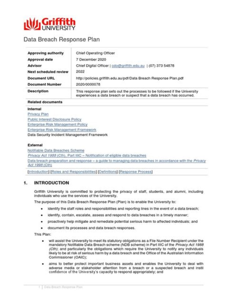 Data Breach Response Plan PDF: Create & Implement an Effective Response Guide