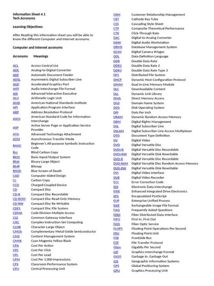 Data Center Acronyms Cheat Sheet PDF: Master Key Terms Instantly