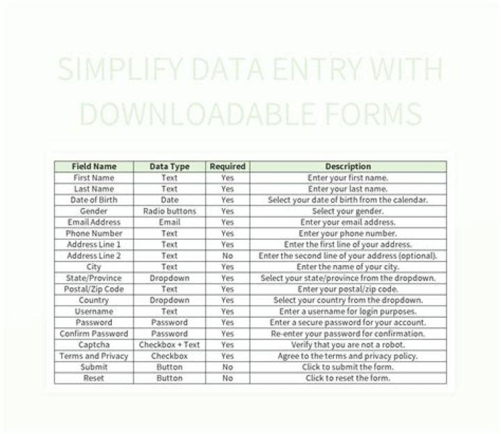 Download Free Data Entry Worksheet PDF for Accurate Data Capture