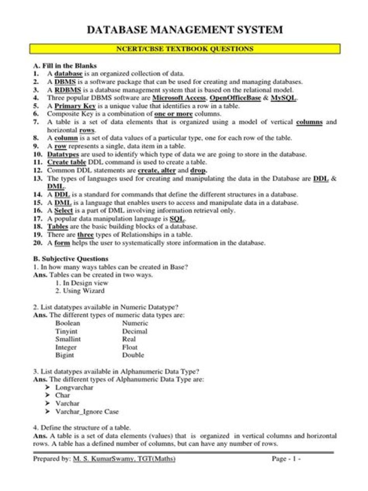 Data Management Questions and Answers PDF – Expert Answers