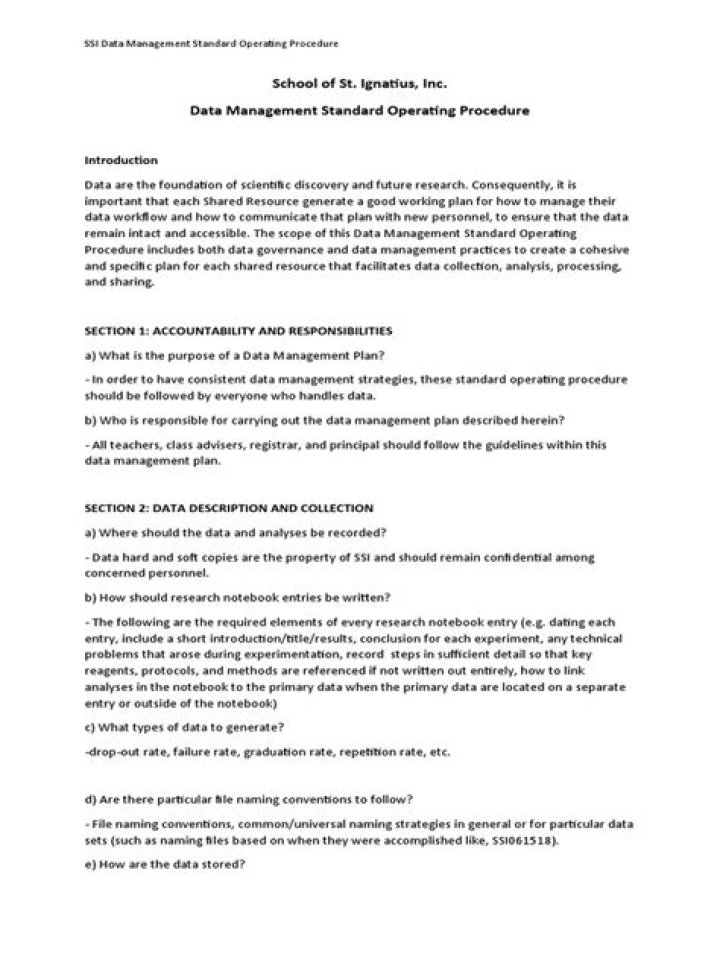 Data Management SOP PDF: Complete Guide & Template