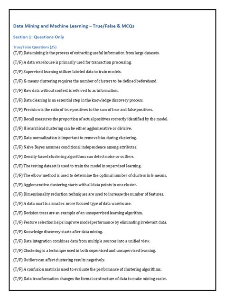 Data Mining Questions & Answers PDF: Expert Answers to Key Topics