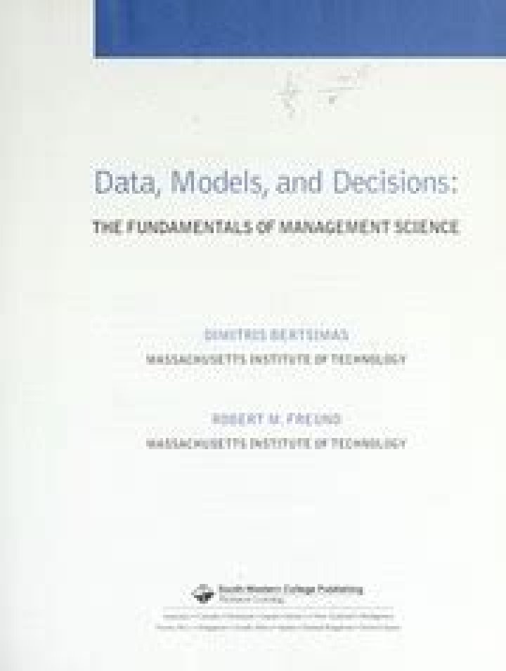 Data Models and Decisions: Fundamentals of Management Science PDF Guide