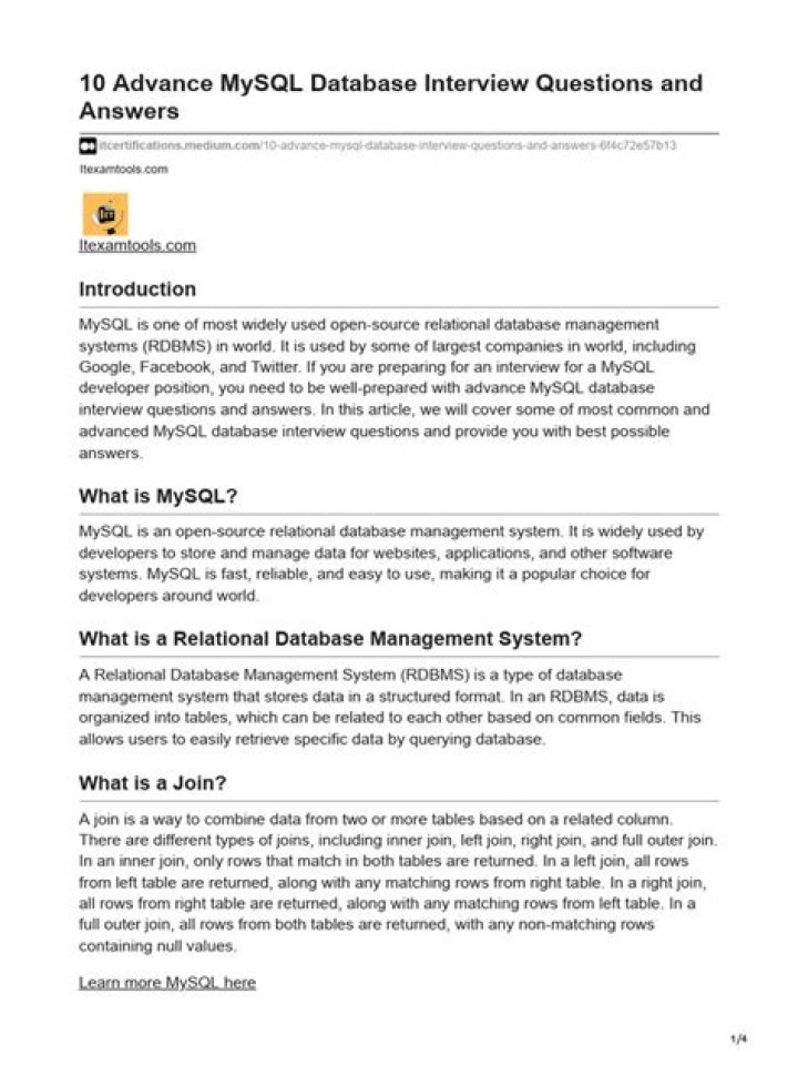Database Interview Questions & Answers PDF: Master SQL & Design