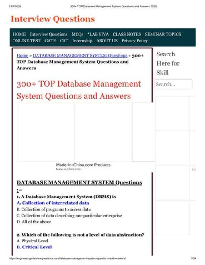 Database Management Questions & Answers: Essential PDF Guide