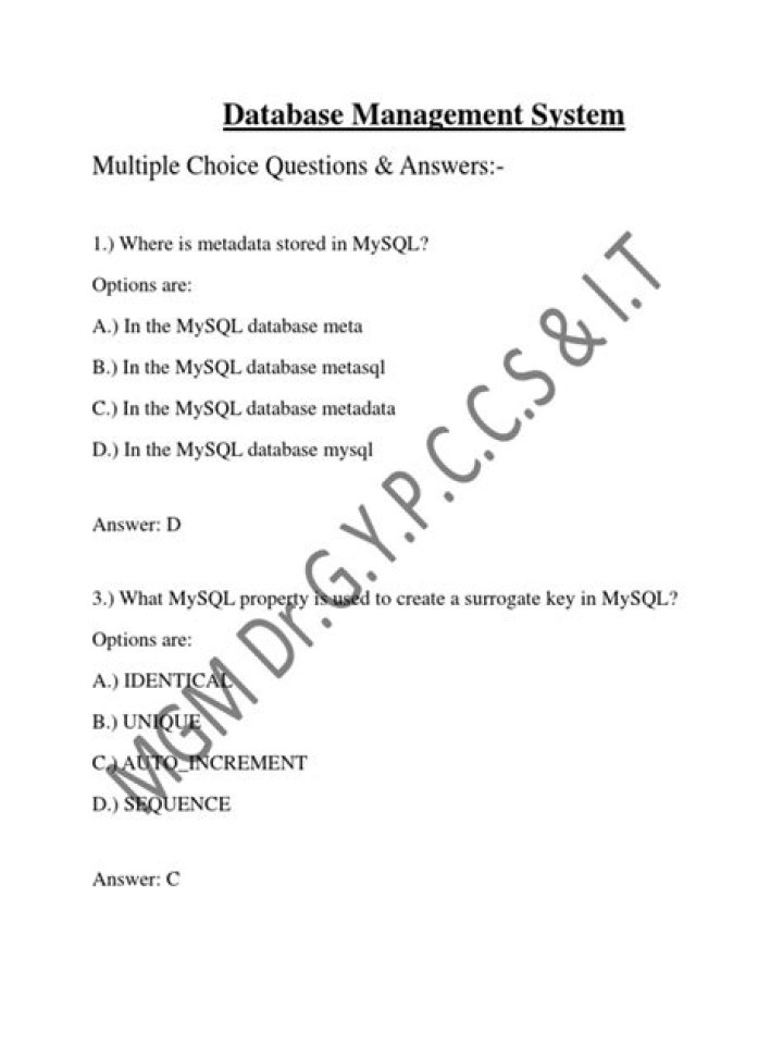Database Management System Questions & Answers PDF: Expert Guide