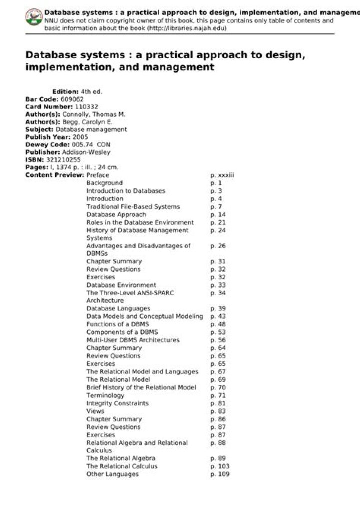 Database Systems Design Implementation & Management 14th Edition PDF Guide