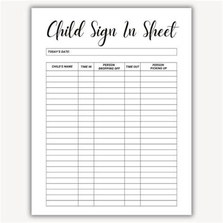 Download Free Daycare Sign-In Sheet PDF for Easy Child Tracking
