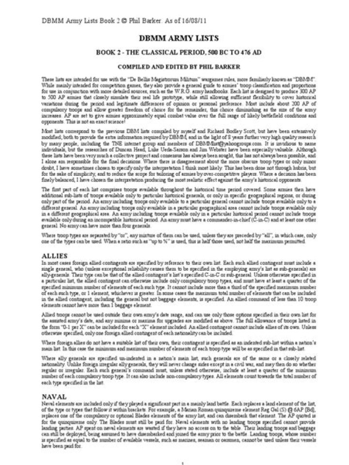 DBMM Army Lists Book 4: PDF Full Army Lists & Battle Data