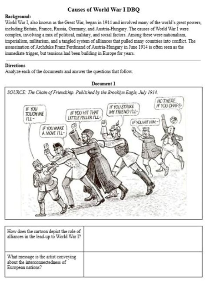 DBQ 19 Causes of World War 1 PDF Answer Key – Essential Study Resource