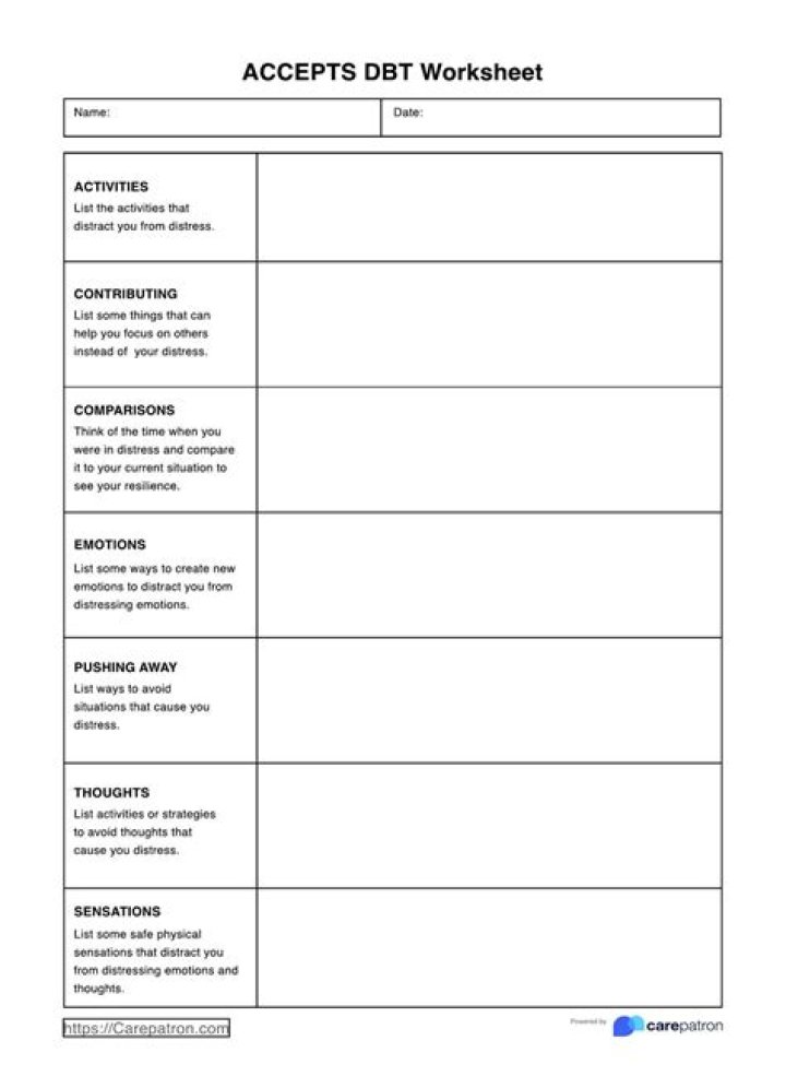 Free DBT Worksheets PDF for Free Practice & Improvement