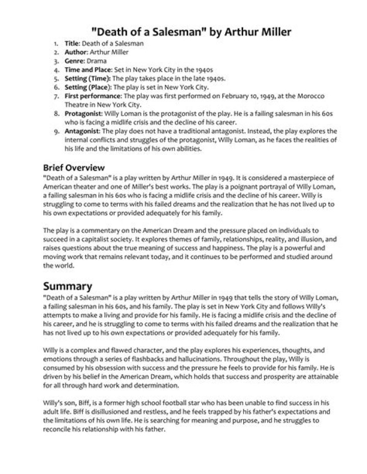 Death of a Salesman Unit Plan PDF: Complete Classroom Lesson Guide