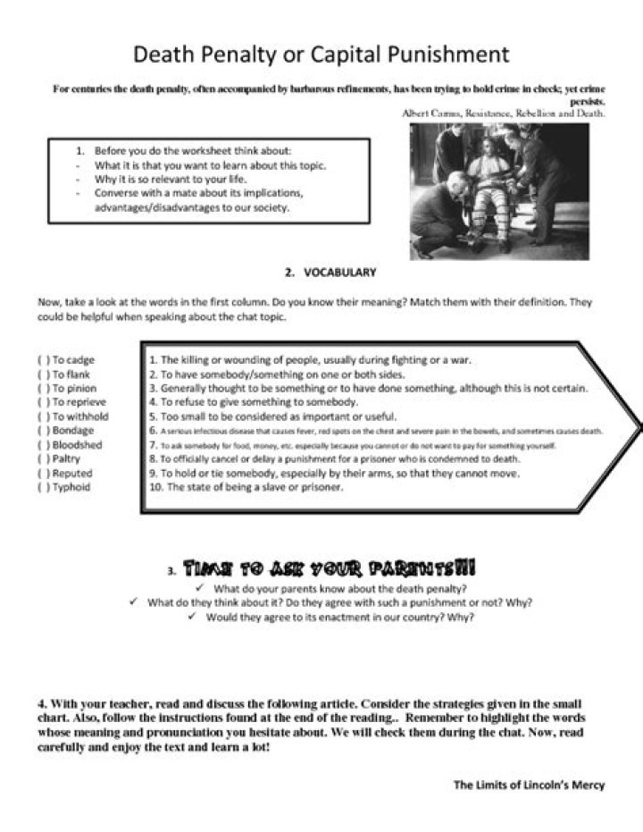 Death Penalty Worksheet PDF: Legal Guide & Case Analysis