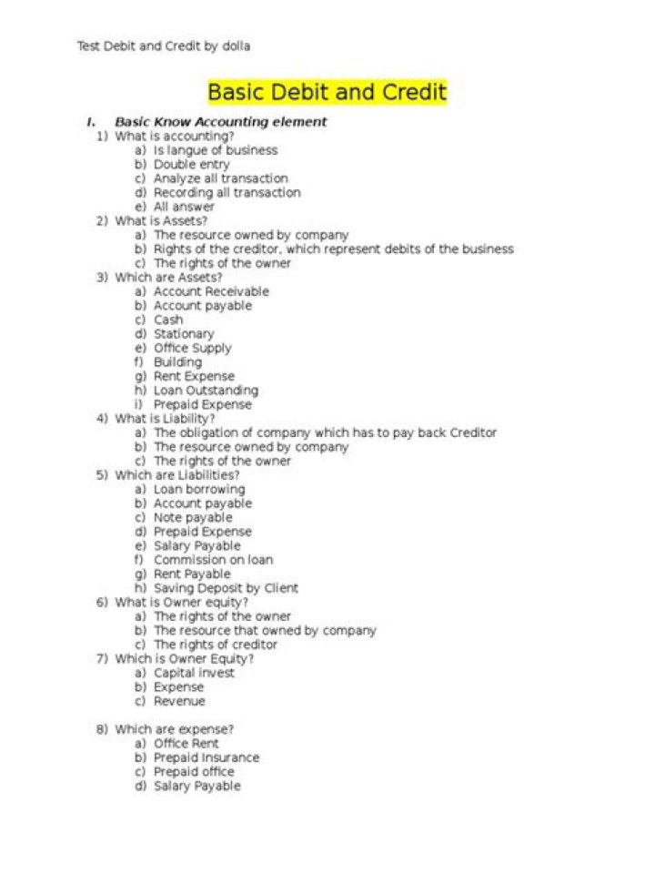 Debit and Credit Questions & Answers PDF: Expert Guide