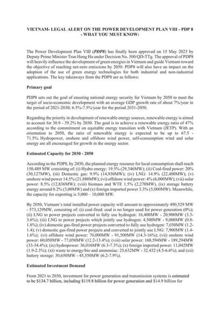 Decision 500 QD-TTG 2023 Power Development Plan VIII - English PDF Guide