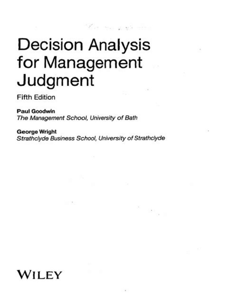 Mastering Decision Analysis for Management Judgment: A Practical PDF Guide