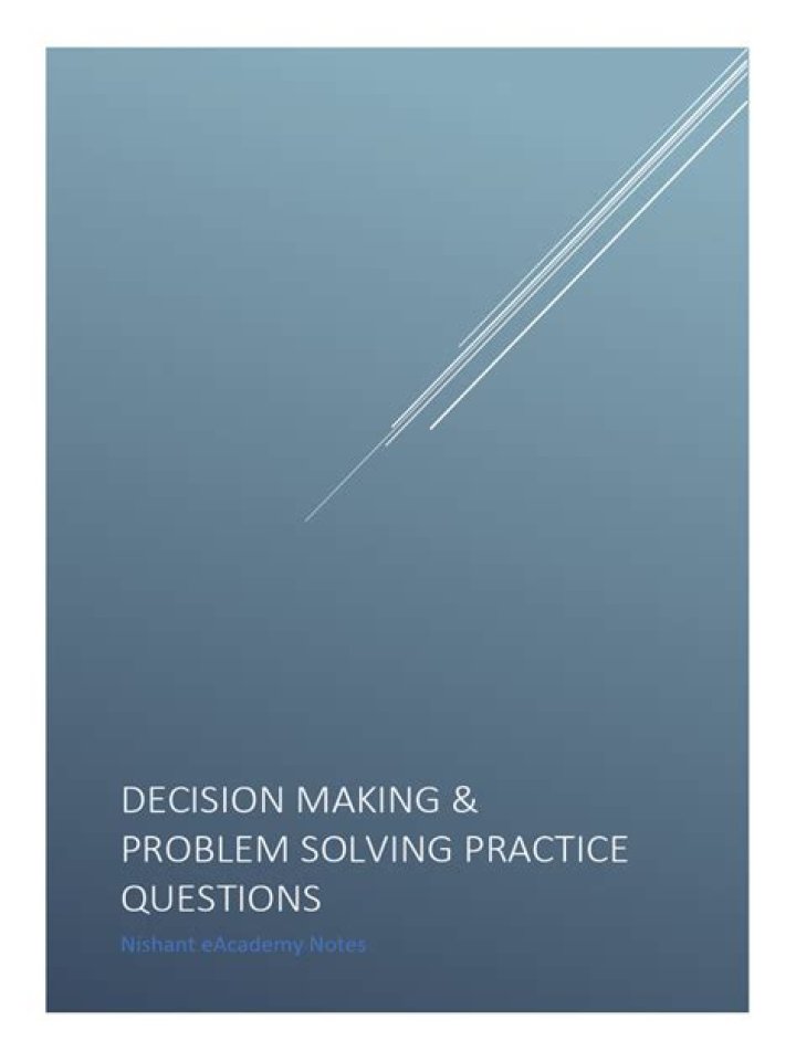 Master Decision Making & Problem Solving with PDF Exercises