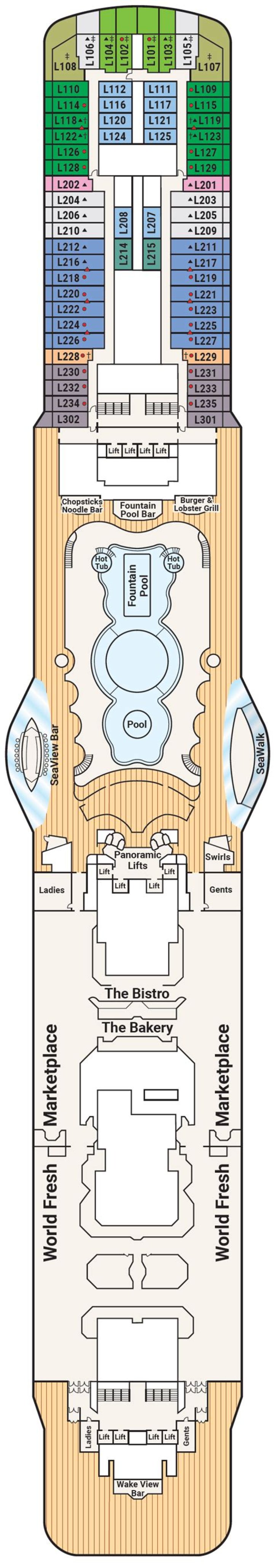 Majestic Princess Deck Plan PDF – Printable Royal Design