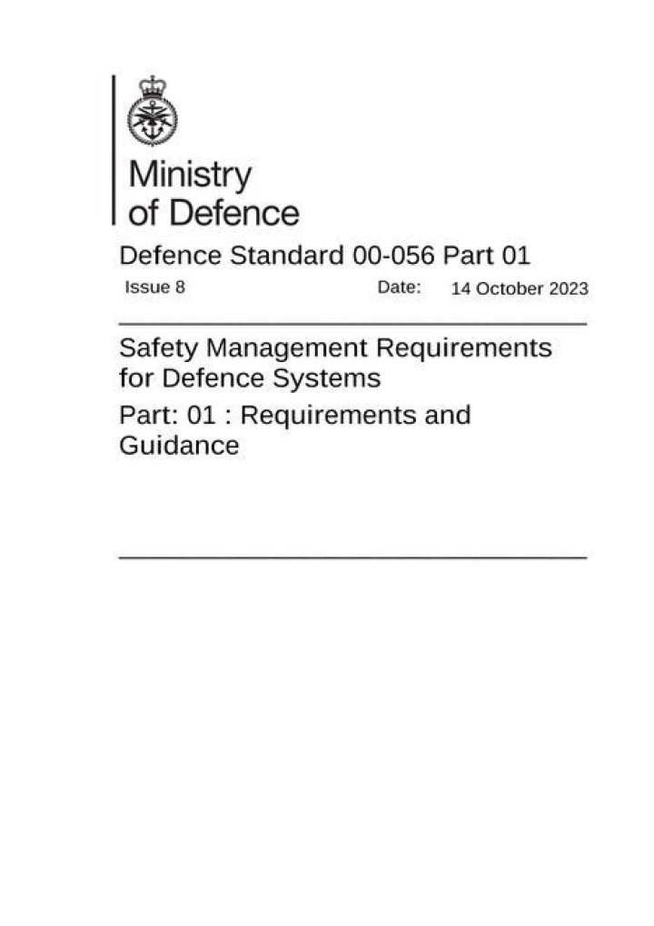 Def Stan 00-056: Essential Safety Management Requirements for Defence Systems – PDF Guide