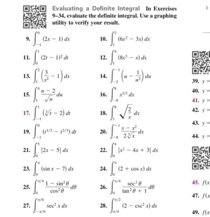 Definite Integral Exercises and Answers PDF – Practice & Solutions