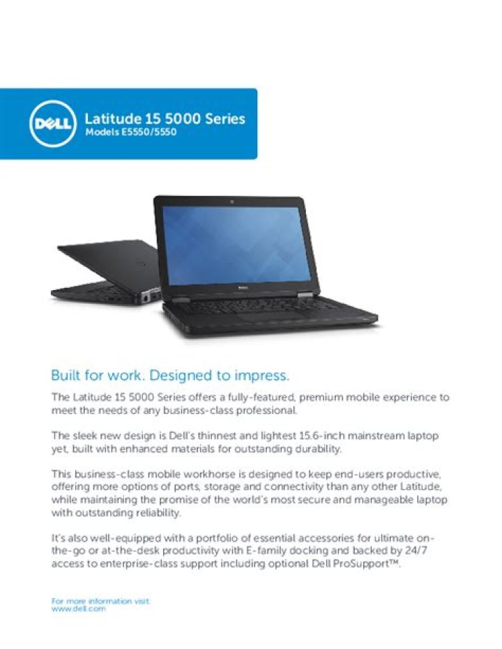 Dell Latitude 5550 Spec Sheet PDF: Complete Technical Details & Performance