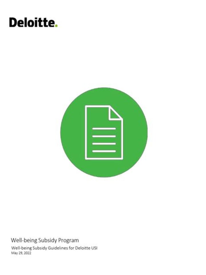Deloitte Wellbeing Subsidy List PDF: Access Employee Benefits Today