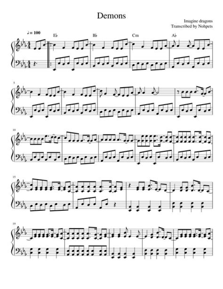 Demons Imagine Dragons Sheet Music PDF – Download Now