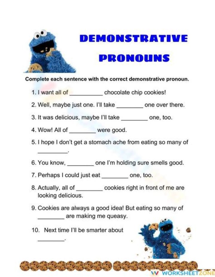 Free Downloadable Worksheet: Demonstrative Pronouns and Adjectives PDF