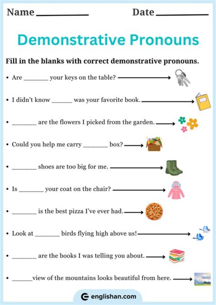 Demonstrative Pronouns Exercises with Answers PDF for Perfect Practice