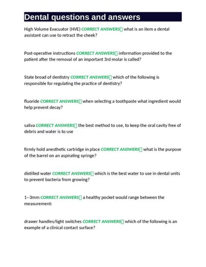 Dental Assistant Exam Questions and Answers PDF: Study Guide & Practice Test