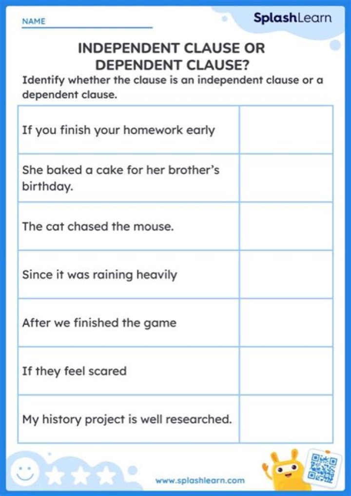 Dependent and Independent Clauses Exercises with Answers PDF