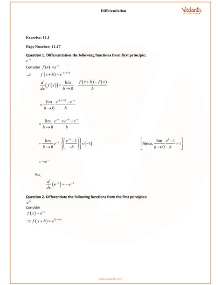 Class 12 Derivative Questions and Solutions PDF – Download Now