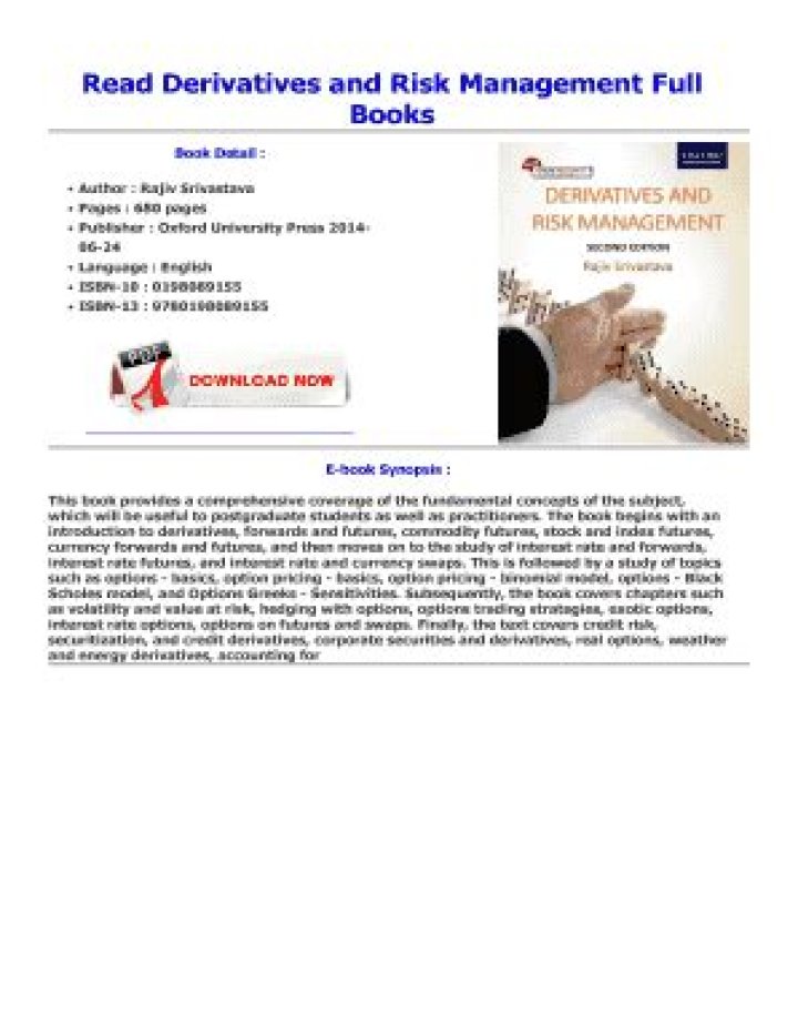 Derivatives and Risk Management: Insights from Rajiv Srivastava
