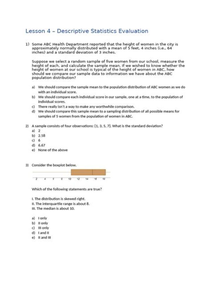 Descriptive Statistics Questions & Answers PDF: Expert Guide