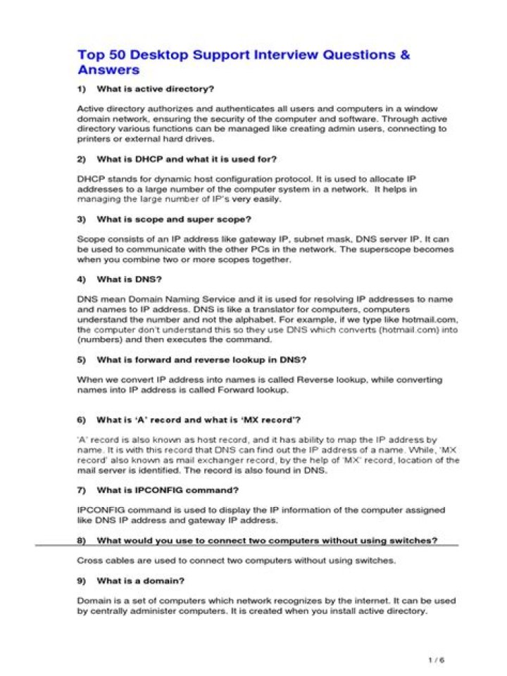Desktop Support Interview Questions PDF: Expert Prep Guide