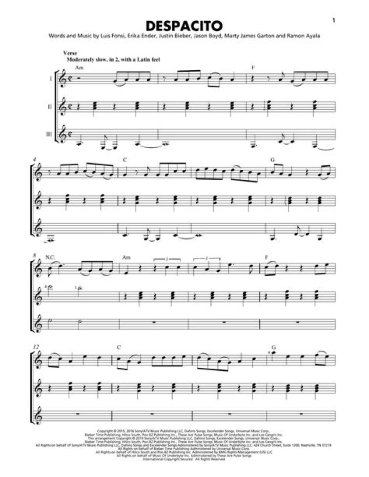 Play Despacito Guitar Sheet Music PDF – Easily Download