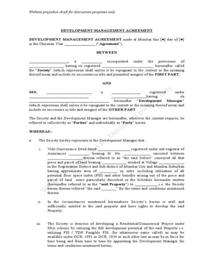 Development Management Agreement PDF: Full Legal Template & Guide