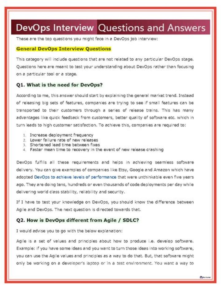 DevOps Questions and Answers PDF: Master Key DevOps Concepts & Solutions