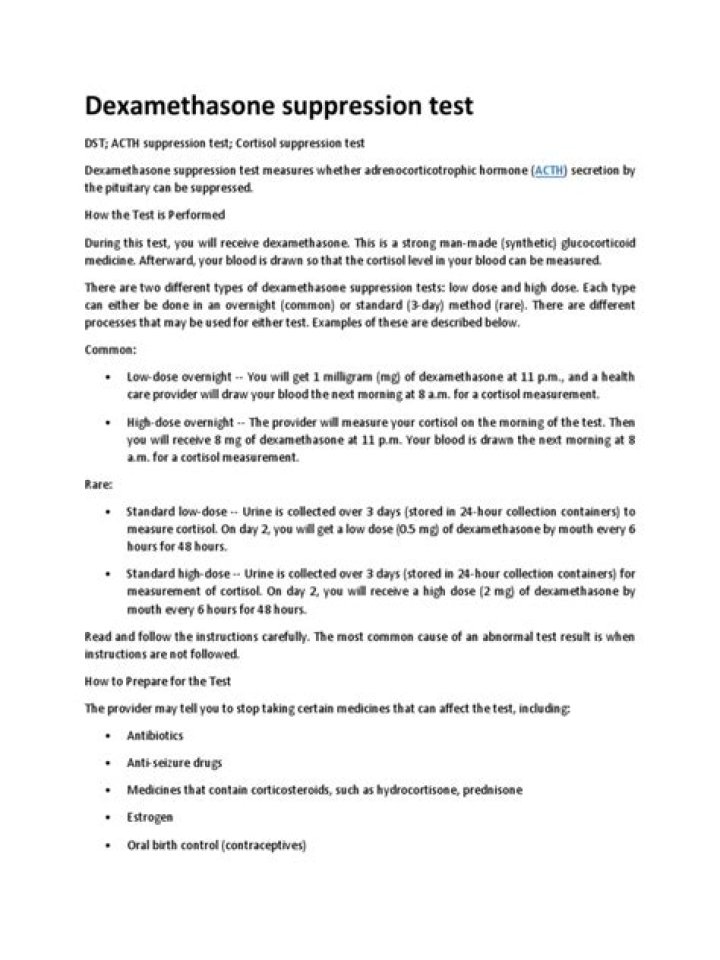 Dexamethasone Suppression Test Instructions PDF – Complete Guide