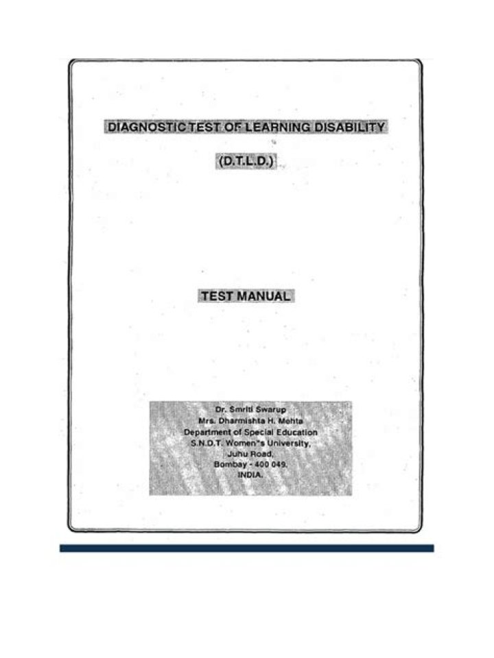Free Diagnostic Test of Learning Disability PDF – Instant Screening