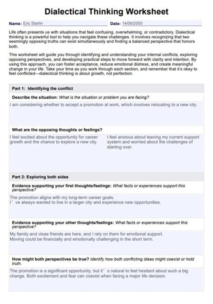 Master Dialectical Thinking with Our Free Worksheet PDF