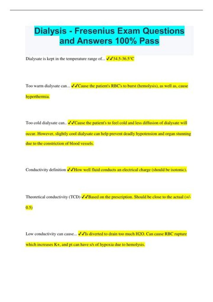 Dialysis Questions & Answers PDF for Nursing Professionals