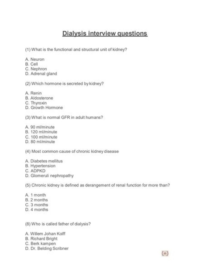 Dialysis Technician Interview Questions & Answers PDF Guide